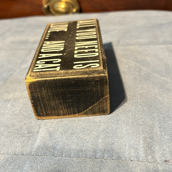 Primitives by Kathy All You Need is Love & a Cat Distressed Wooden Sign - Picture 6 of 8